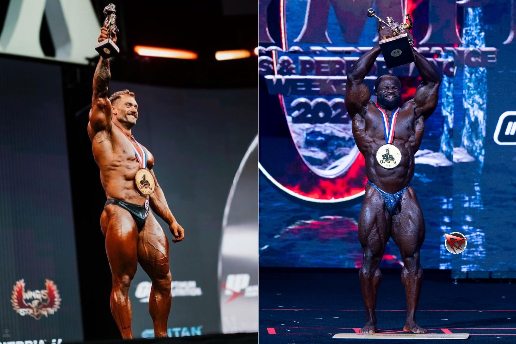 Chris Bumstead (Izq. - Classic Physique Olympia) y Samson Dauda Der. - (Mr. Olympia)