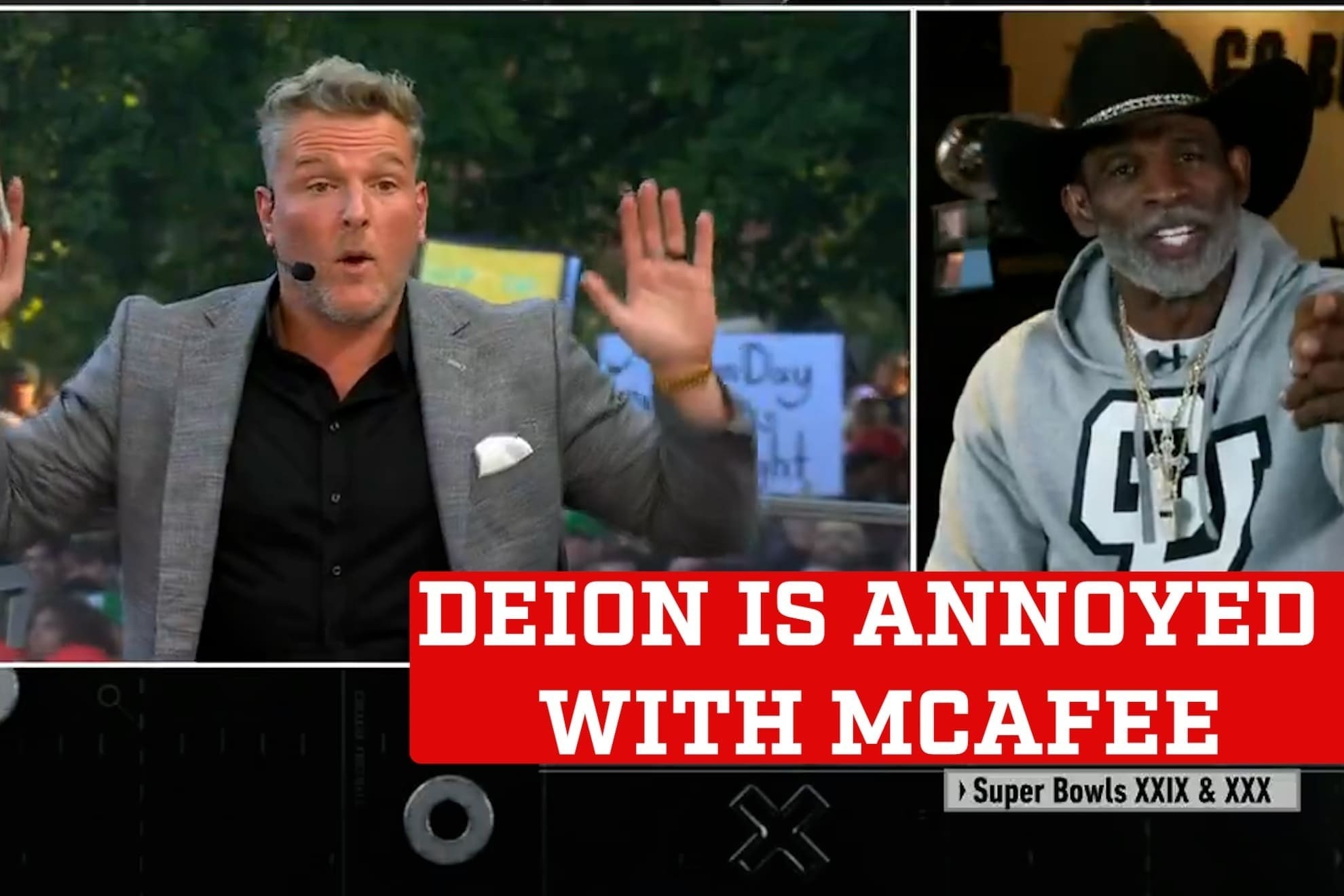 Deion Sanders gets angry with Pat McAfee for talking about his player