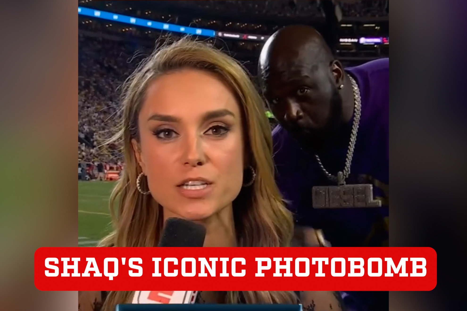 Shaquille ONeal steals the show with iconic photobomb at College Football game