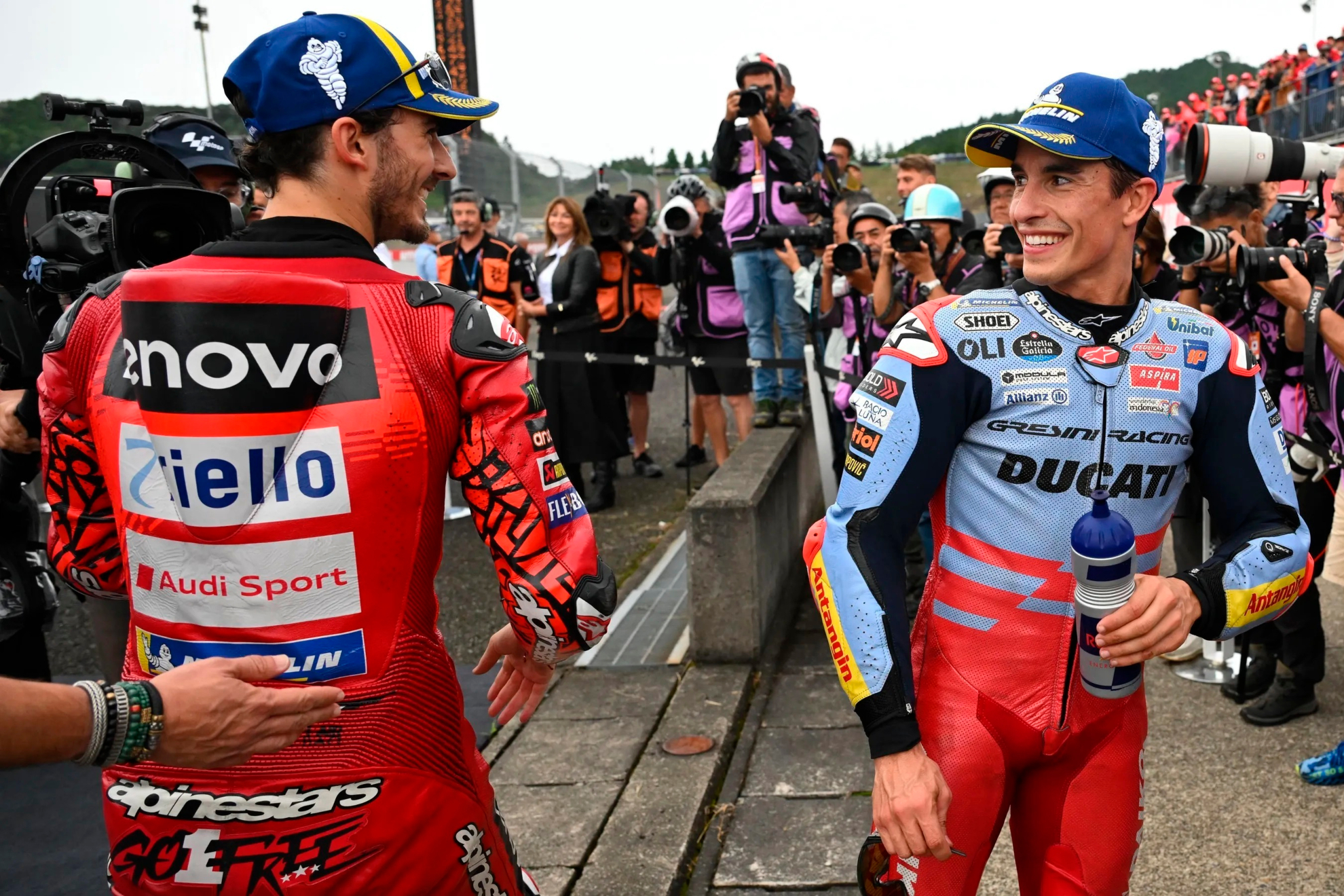 Pecco Bagnaia y Marc Márquez, en Motegi